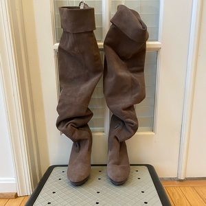 Bakers Lila Tan/brownish Suede Over The Knee Boots